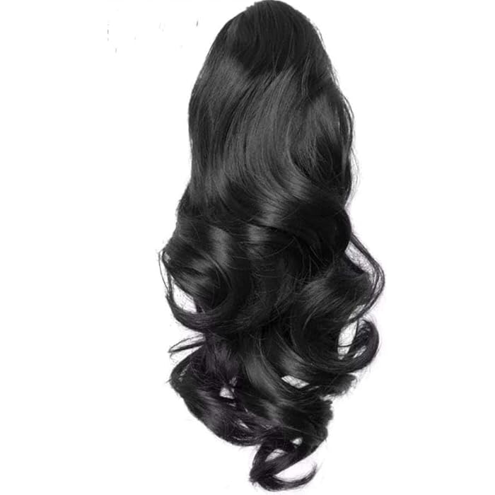 DILLARDS Extension Long Wavy Black Ponytail Wig Comfortable And Stylish Heat Fiber - Image 3